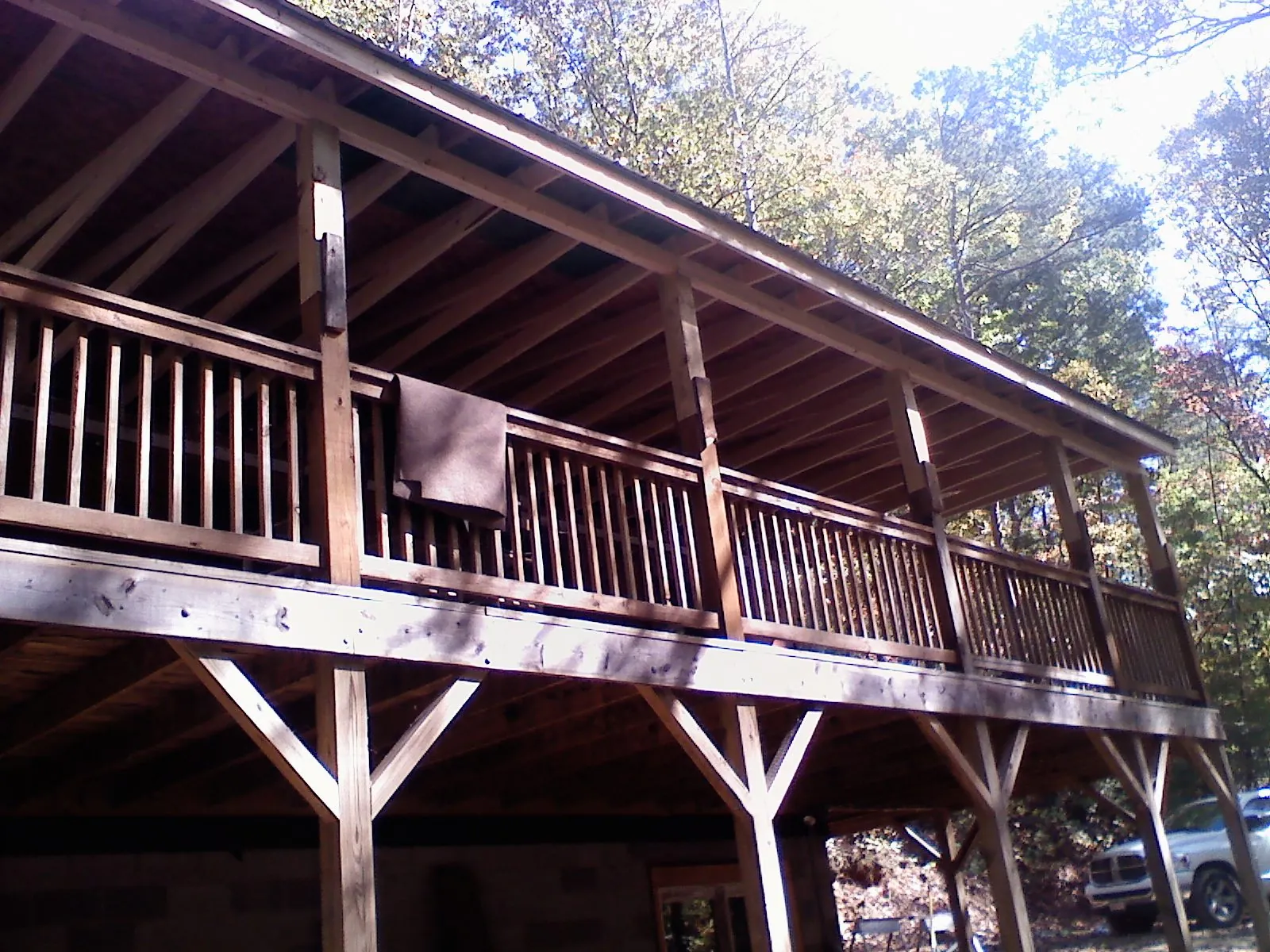 Timber framing under a new elevated porch and deck — Roof Leak Repair in Tiller by Roofing Brothers